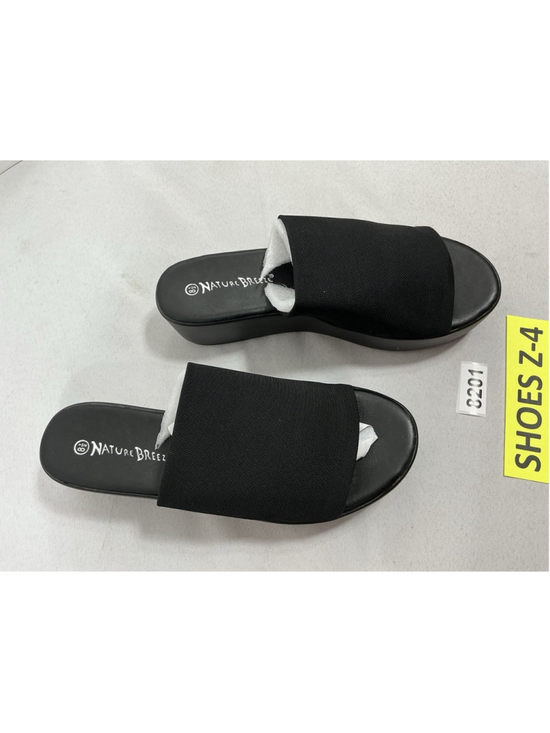 Nature Breeze Shoes - Womans New Nature Breeze Platform Slip On Slide Sandals 8.5 Black